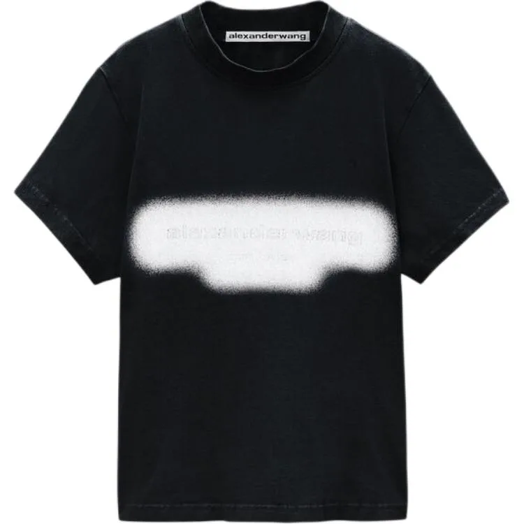Футболка с рельефным принтом Alexander Wang, черный