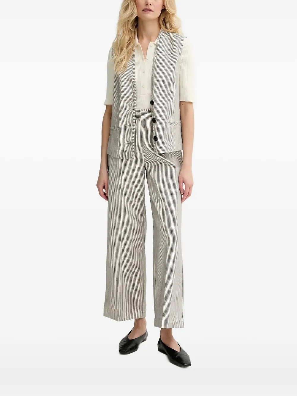 

Полосатый жилет на пуговицах Sessùn, нейтральный