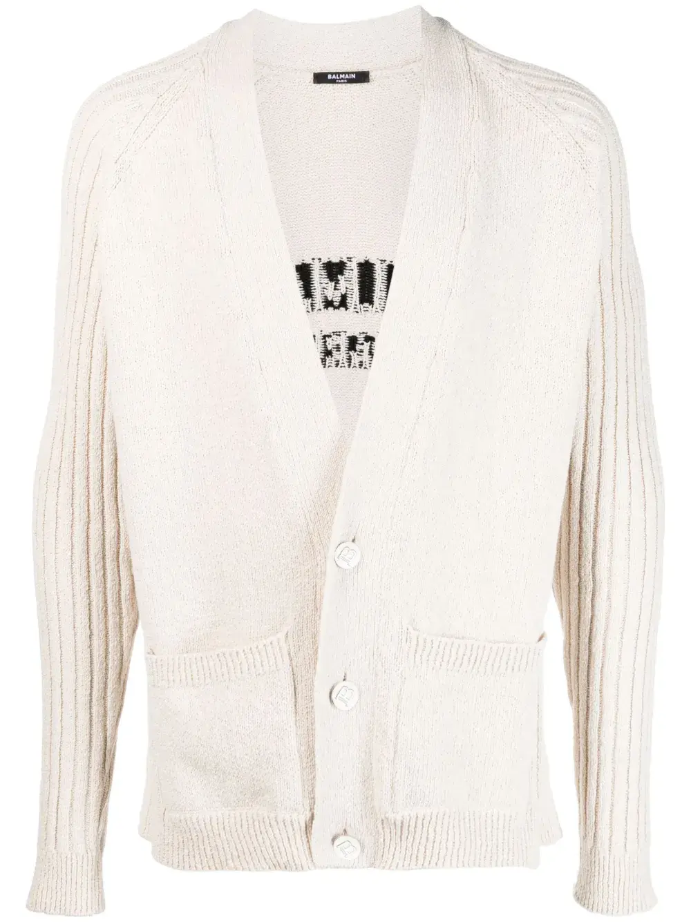 

Кардиган с логотипом BALMAIN, нейтральный