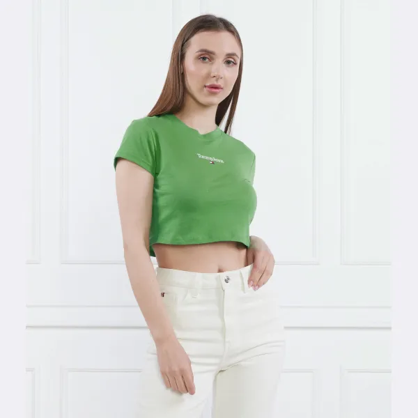 Укороченная футболка Tjw bby crp Essential Logo 3 из нержавеющей стали Tommy Hilfiger, зеленый — фото 2