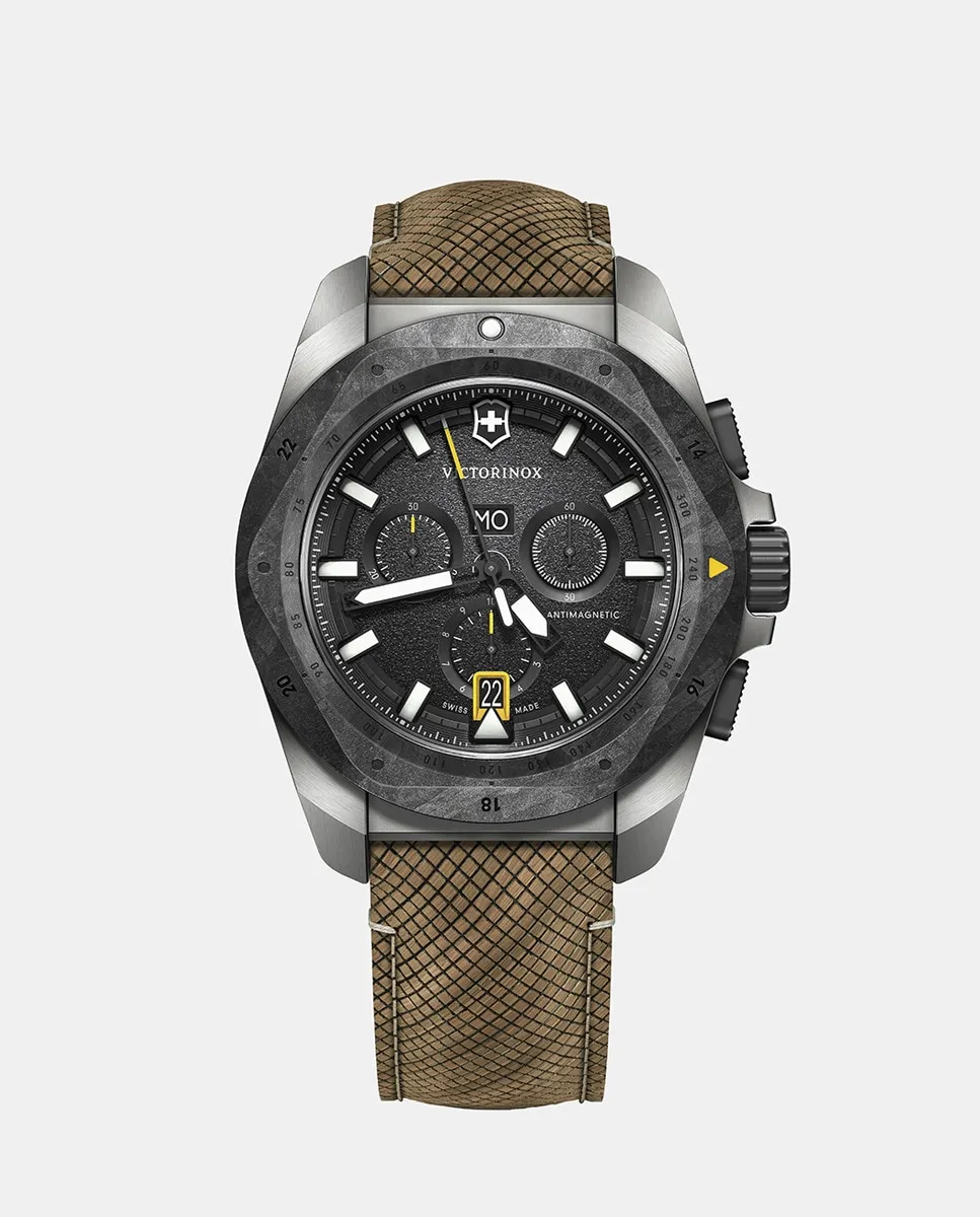 

Inox V2419881 мужские часы хронограф коричневая кожа Victorinox, коричневый