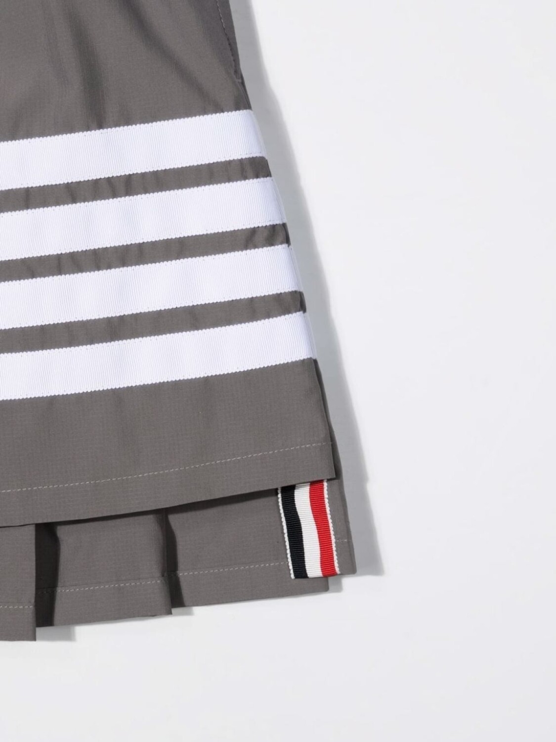 Юбка с плиссировкой и полосками Thom Browne Kids, серый — фото 3