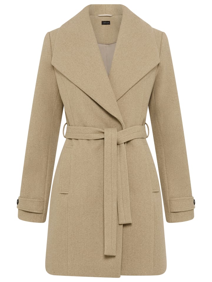 

Шерстяное пальто бежевого меланжа Laura Scott