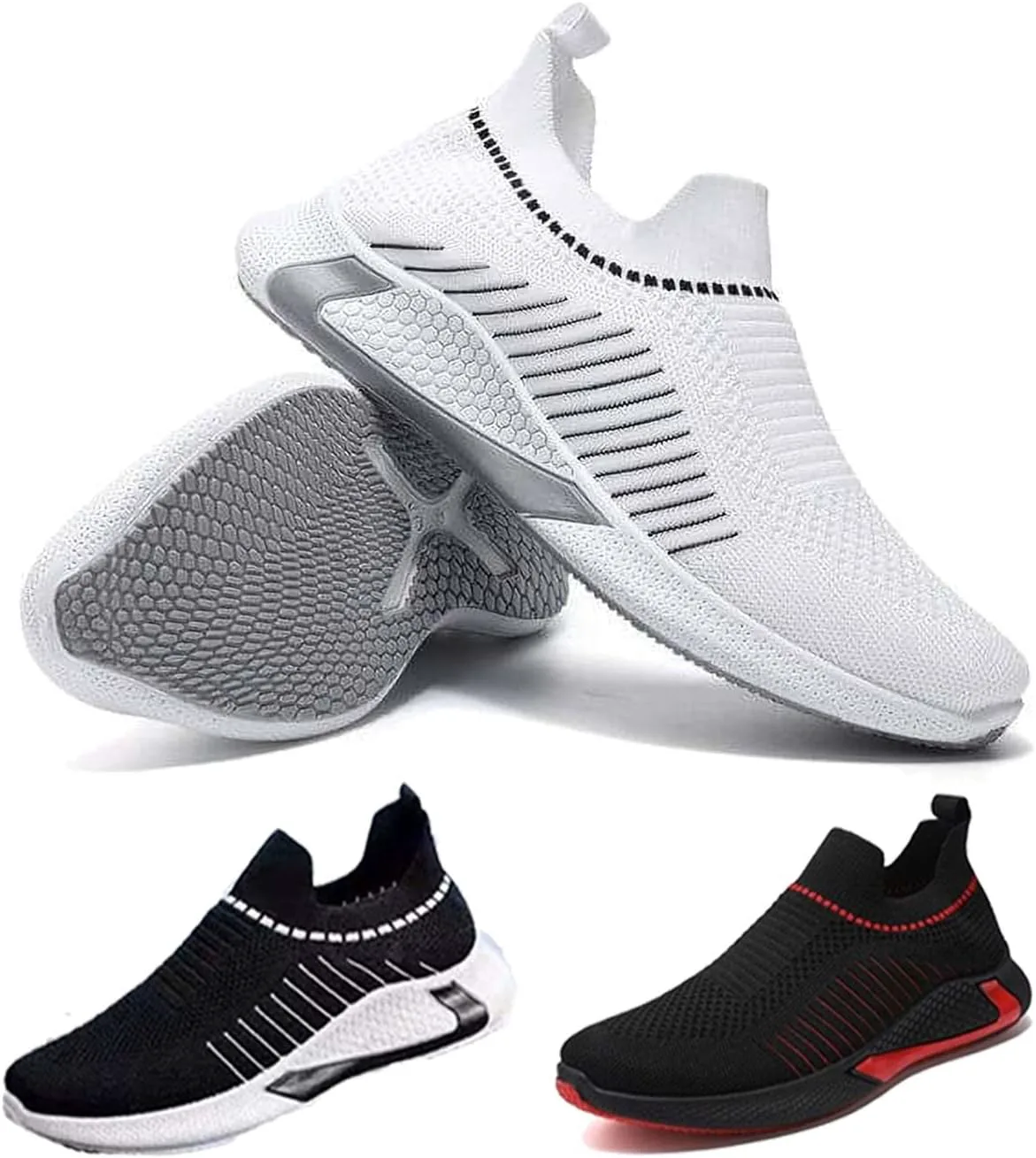 

Мужские ортопедические кроссовки с хорошей поддержкой свода стопы, легкие для надевания и снятия, удобные и дышащие Generic, красный