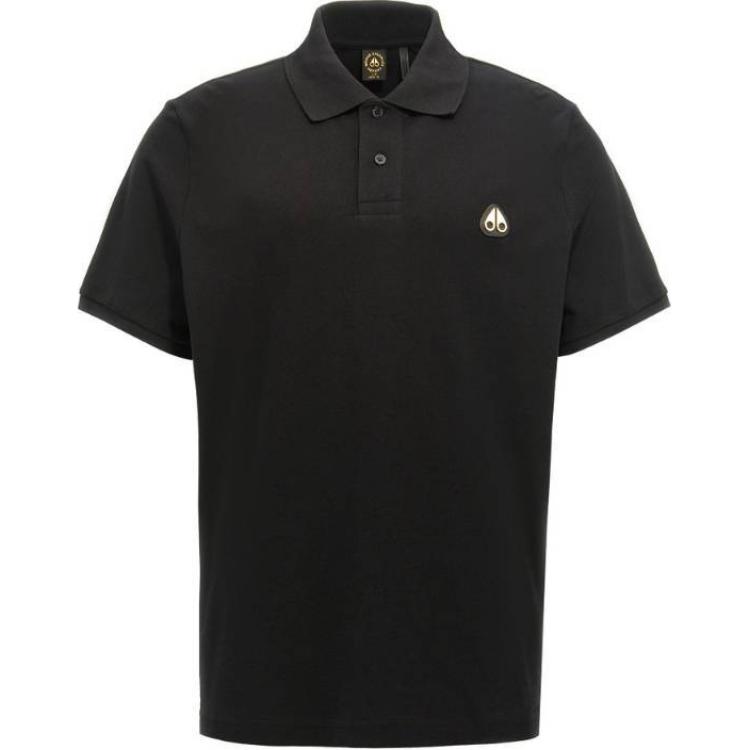 

Футболка поло с коротким рукавом и нашивкой с логотипом Moose Knuckles, черная