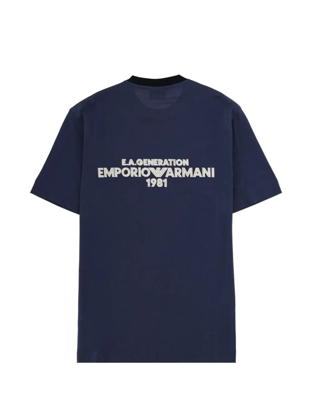 Хлопковая футболка с логотипом Emporio Armani, синий — фото 2