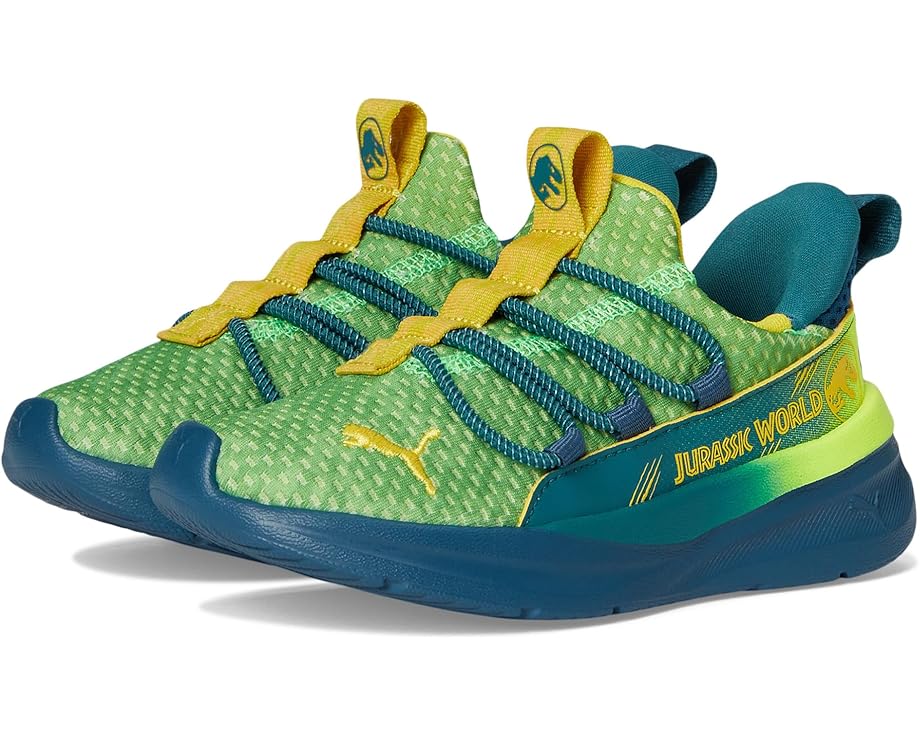 

Кроссовки PUMA Kids Softride One4All Jurassic World Slip-On Shoes, цвет Yellow Alert/Ocean Tropic/Pelé Yellow