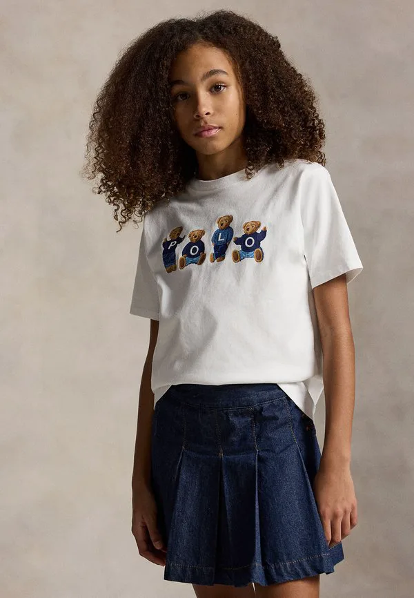 Футболка из хлопкового трикотажа с логотипом polo bear, принт 714y. Polo Ralph Lauren, White — фото 2
