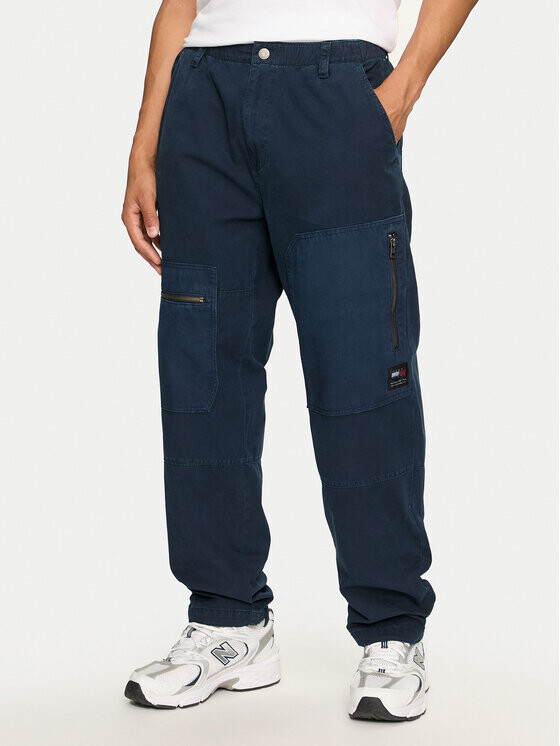 

Брюки зауженного кроя из ткани Tommy Jeans, синий