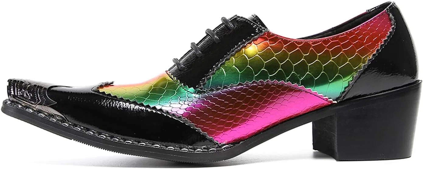 Туфли Shoes, Comfortable Handmade Leather Shoes, Breathable Banquet Shoes for Party, Leisure, Night Club, Business and Dance HGTREDPK, Black — фото 2