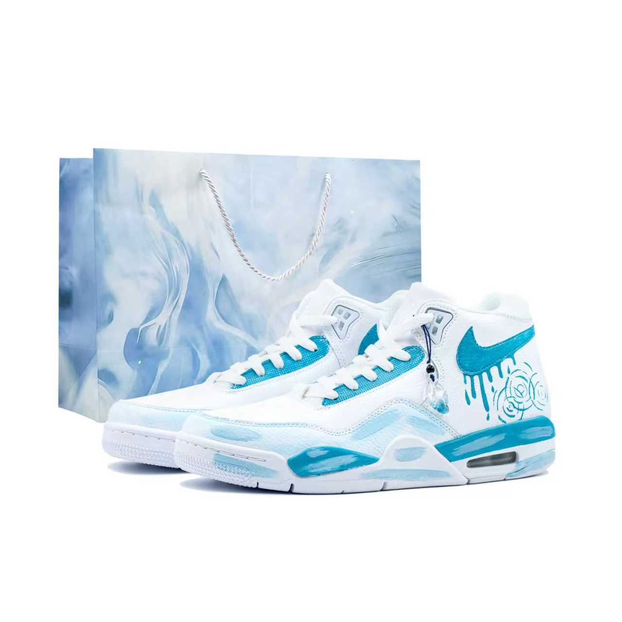 

Nike Кроссовки баскетбольные Mid top Vintage Flight Legacy Liquid Blue Feather Cushioning Abrasion Resistant Breathable Unisex