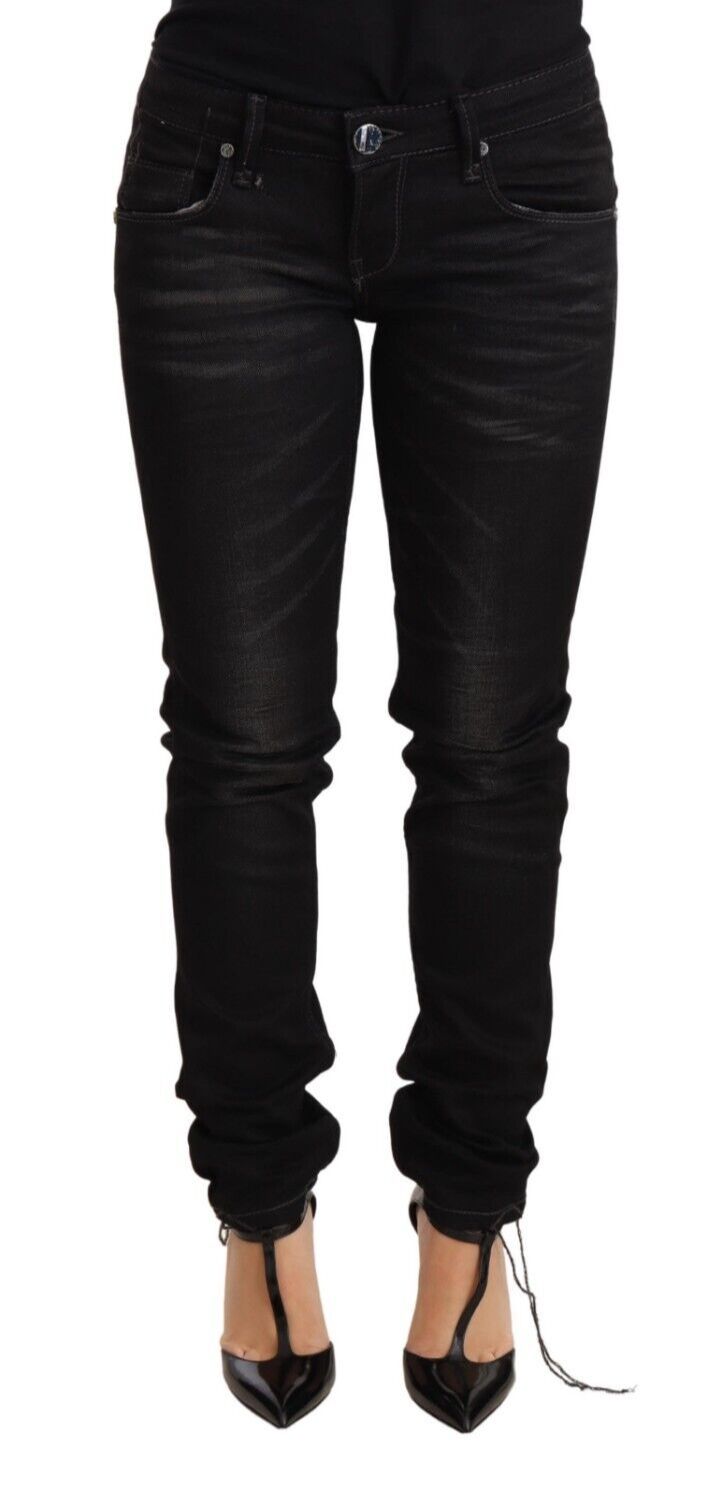 

Acht Washed Cotton Slim Fit синие брюки с низкой талией женские джинсы