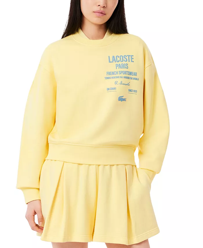 

Женский оверсайз свитшот с круглым вырезом LACOSTE USA, желтый