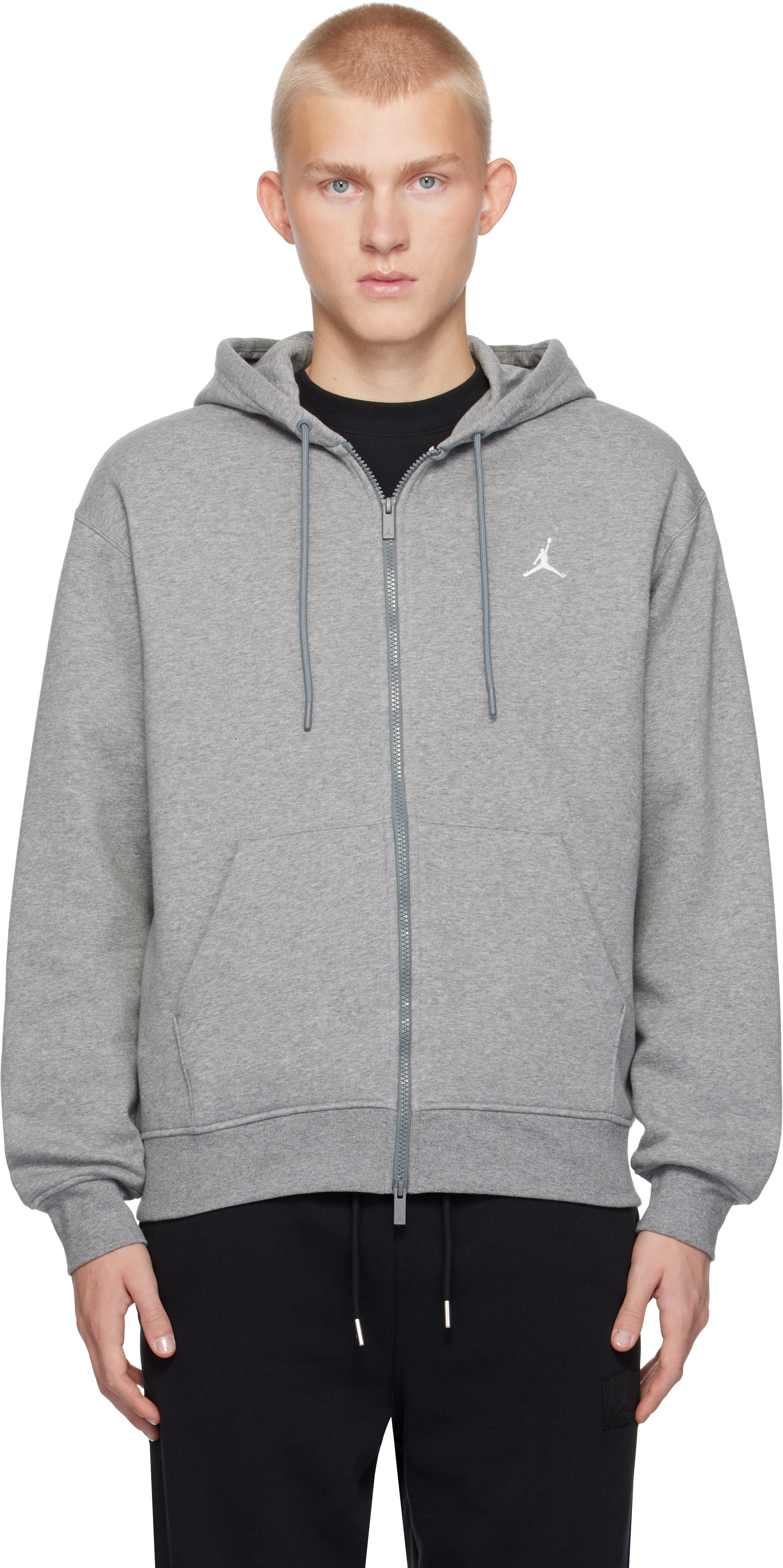 

Толстовка с капюшоном Jordan Brooklyn из флиса серого цвета Nike Jordan, Carbon heather/White