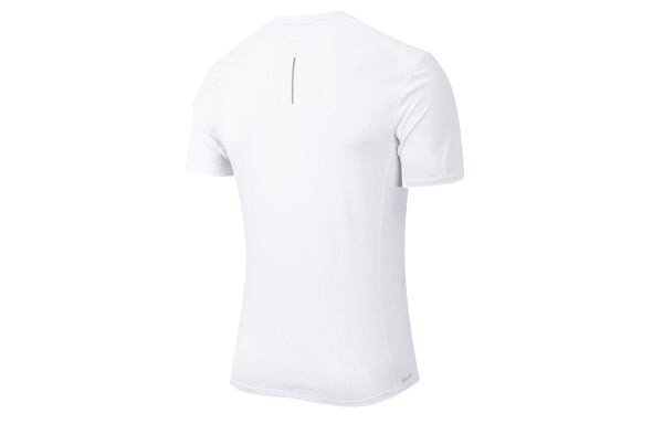 Футболка miler running tops quick dry short sleeve white Nike, белый — фото 2