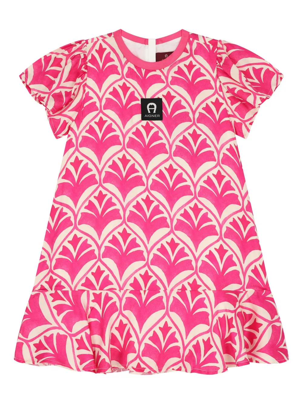 

Платье с цветочным принтом и нашивкой-логотипом Aigner Kids, розовый