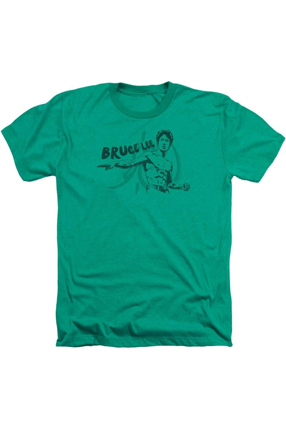 

Футболка Bruce Lee Brush Lee для взрослых Heather Gildan, цвет kelly green