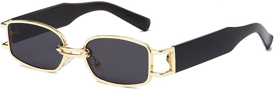 

Модные маленькие прямоугольные женские солнцезащитные очки в винтажном стиле, квадратные панк-солнцезащитные очки для мужчин, защита от УФ-излучения UV400, прозрачные очки SKFGNX, Golden Gray