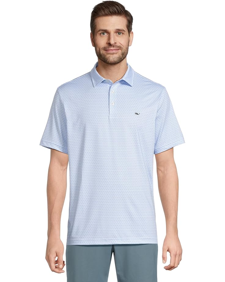 

Поло Vineyard Vines Printed Sankaty Polo, цвет Whale Dot - White