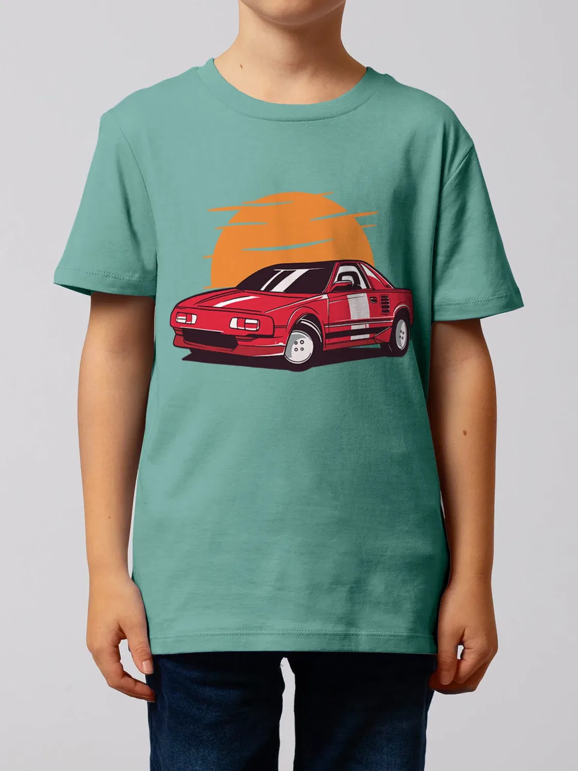 Футболка из биохлопка Wat? Apparel, teal monstera