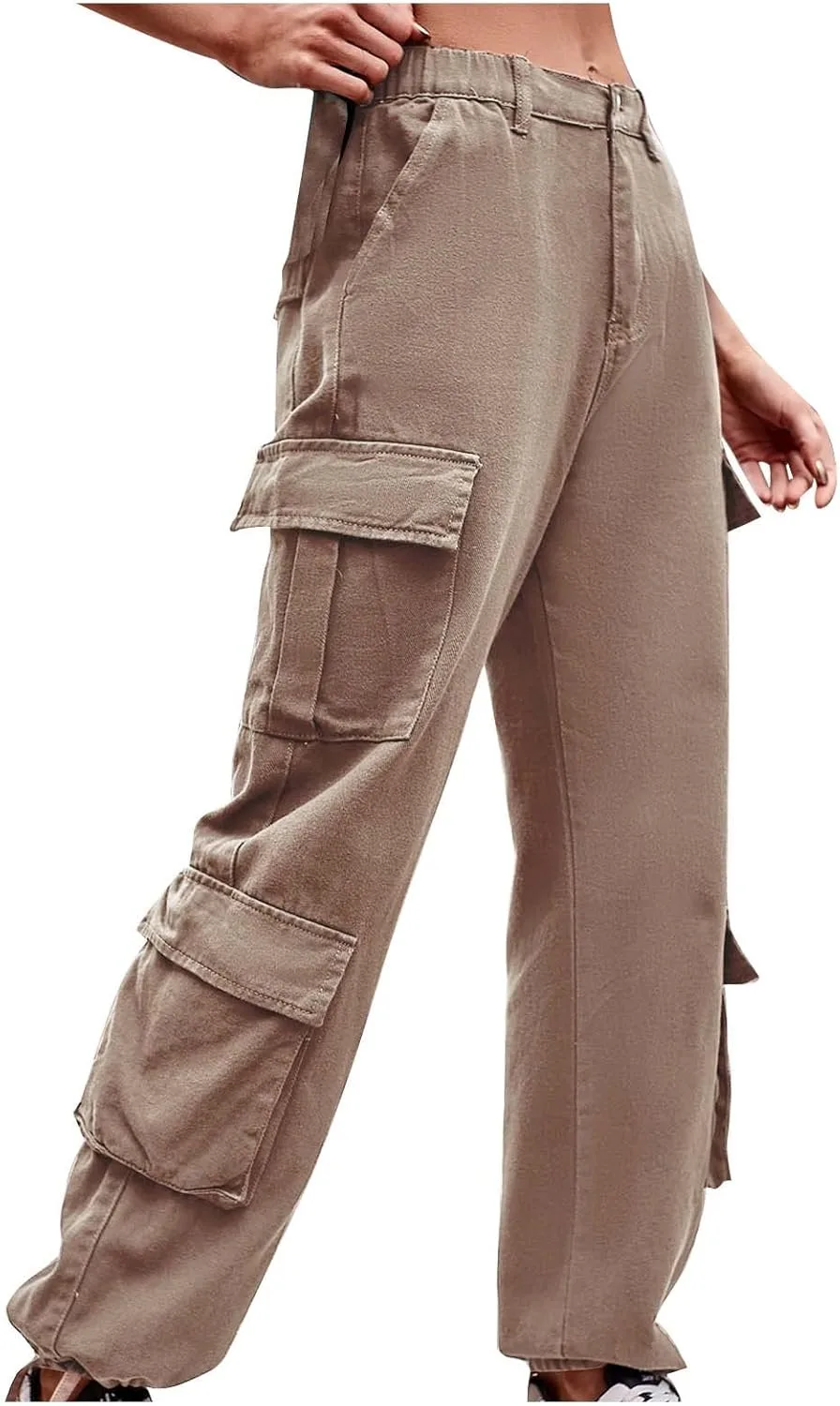 

Женские карго джинсы с высокой талией и накладными карманами NATHGAM