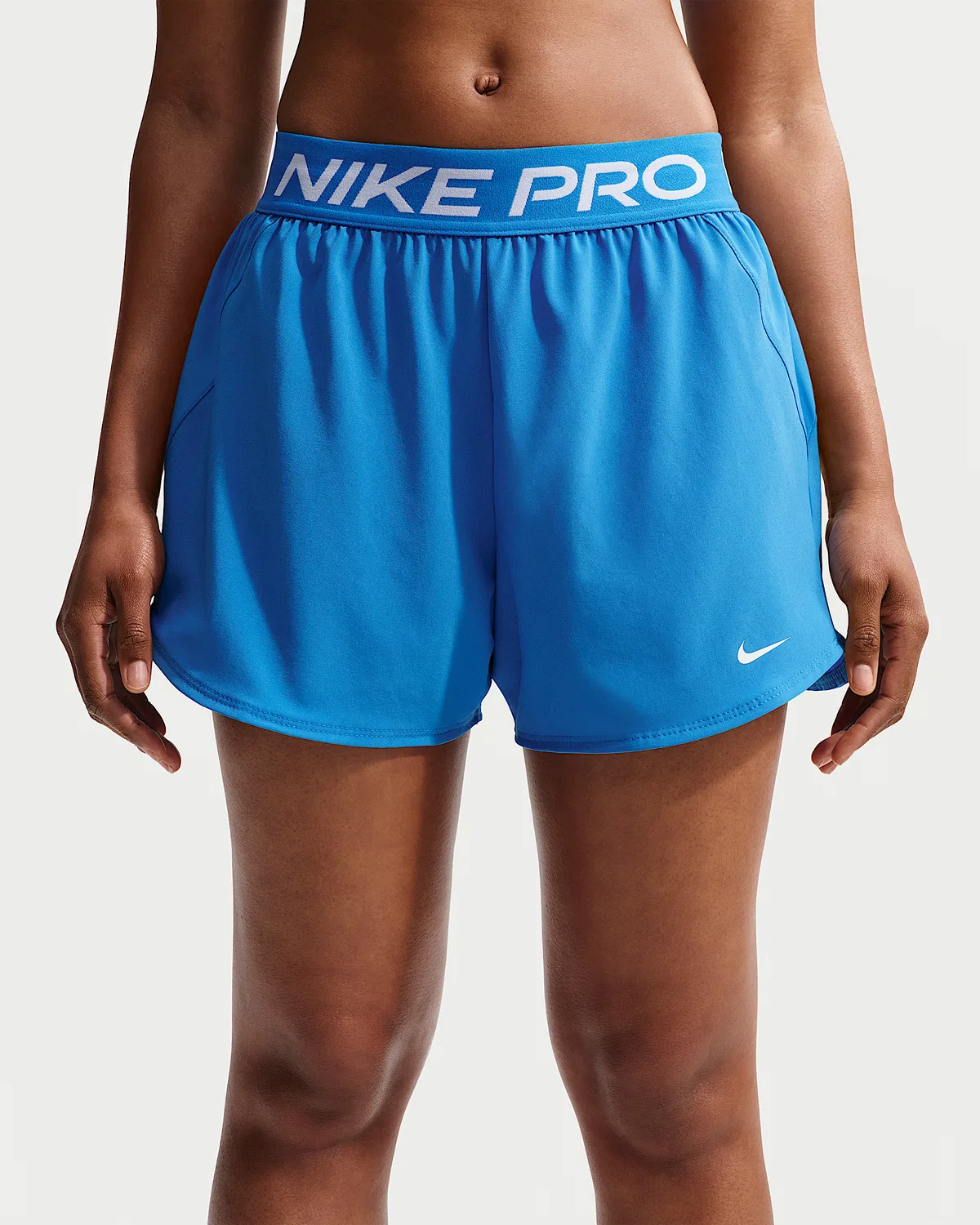 Женские шорты 2-в-1 Nike Pro, Light Photo Blue/White — фото 2