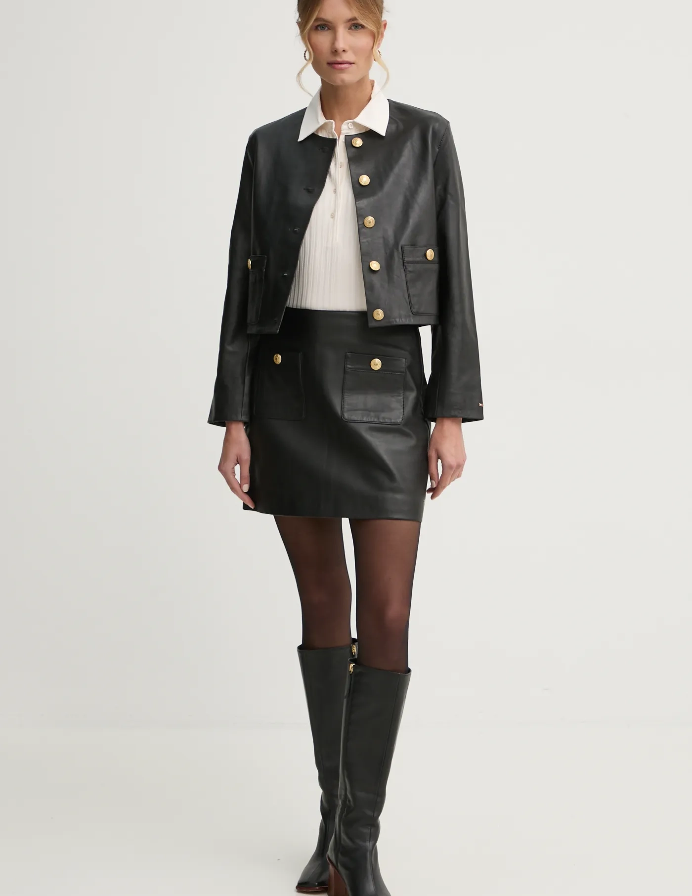 

Кожаная куртка Tommy Hilfiger, черный