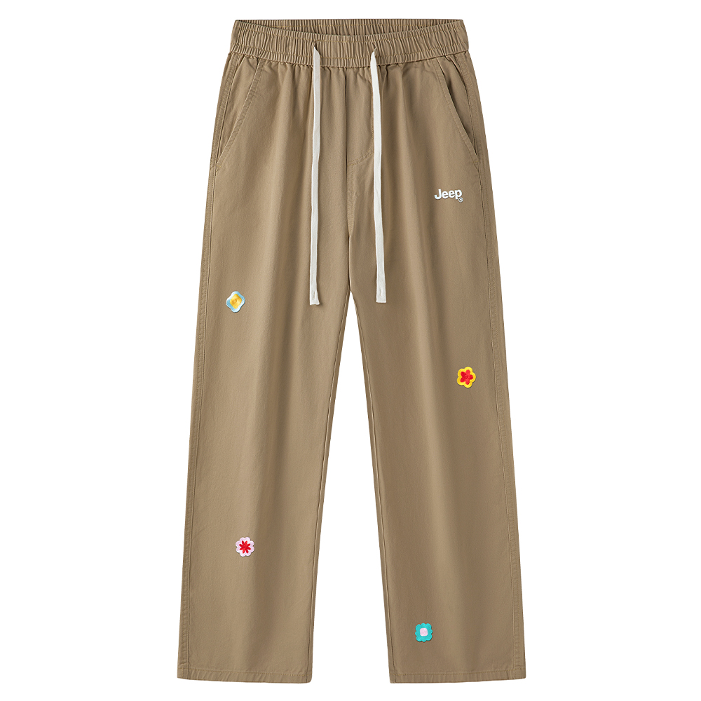 

Повседневные брюки Unisex Moderate Straight Fit Jeep, темно-хаки