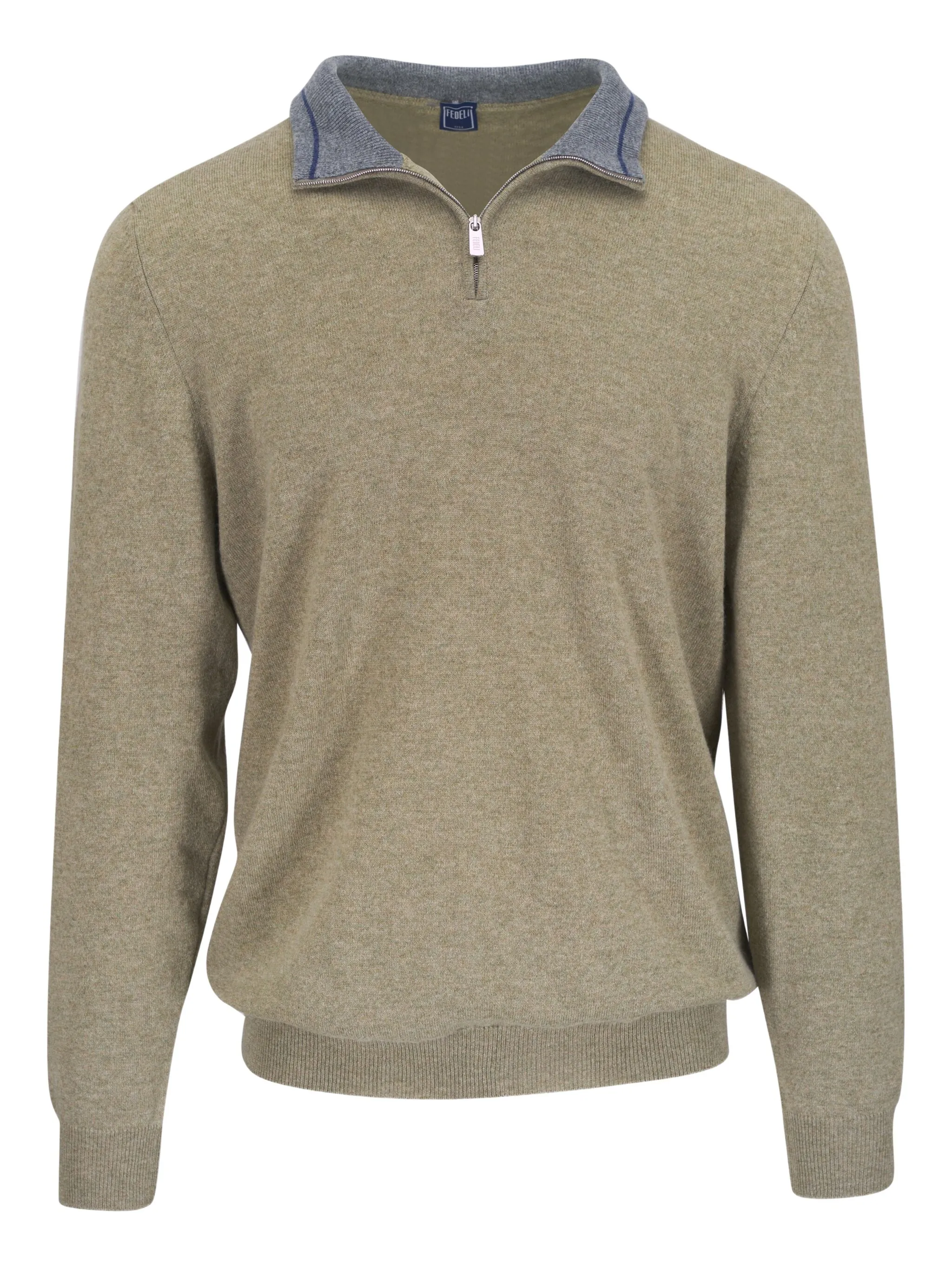 

Рубашка поло с воротником на молнии Fedeli, зеленый