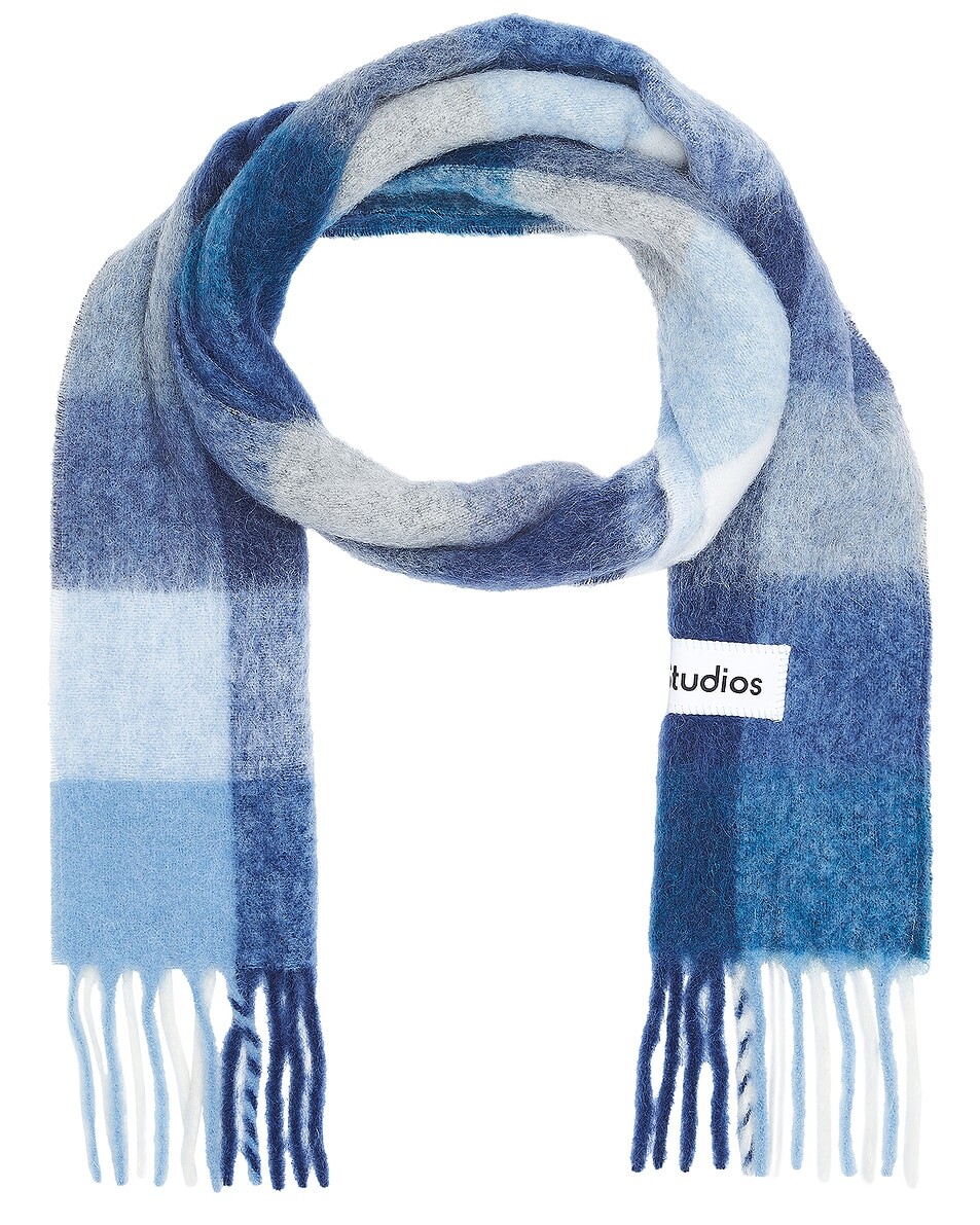 

Валли Шарф Acne Studios, цвет Indigo, Grey, & Light Blue