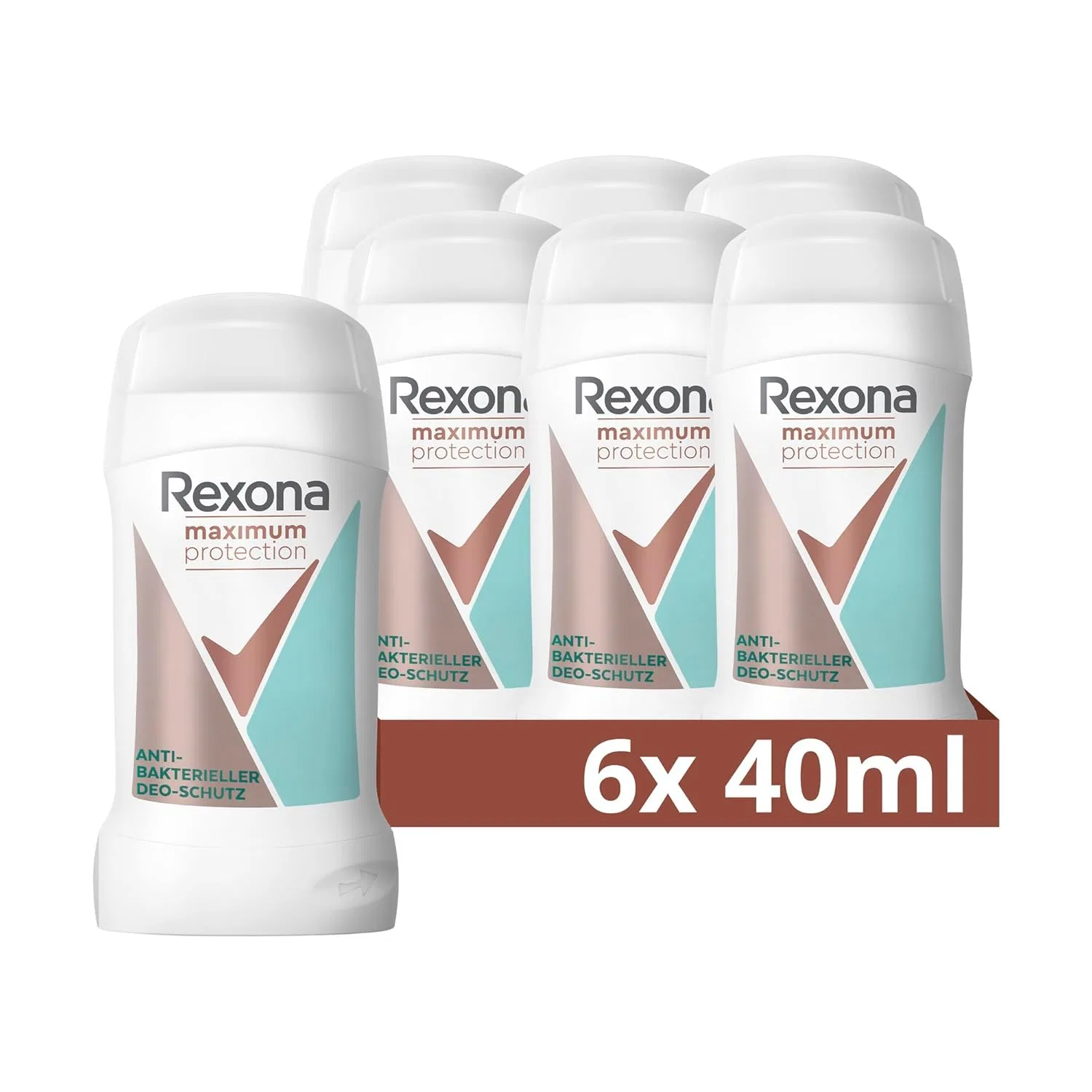 Антиперспирант-стик Rexona Maximum Protection Antibacterial Deodorant, 40 мл, 6 шт. Rexona