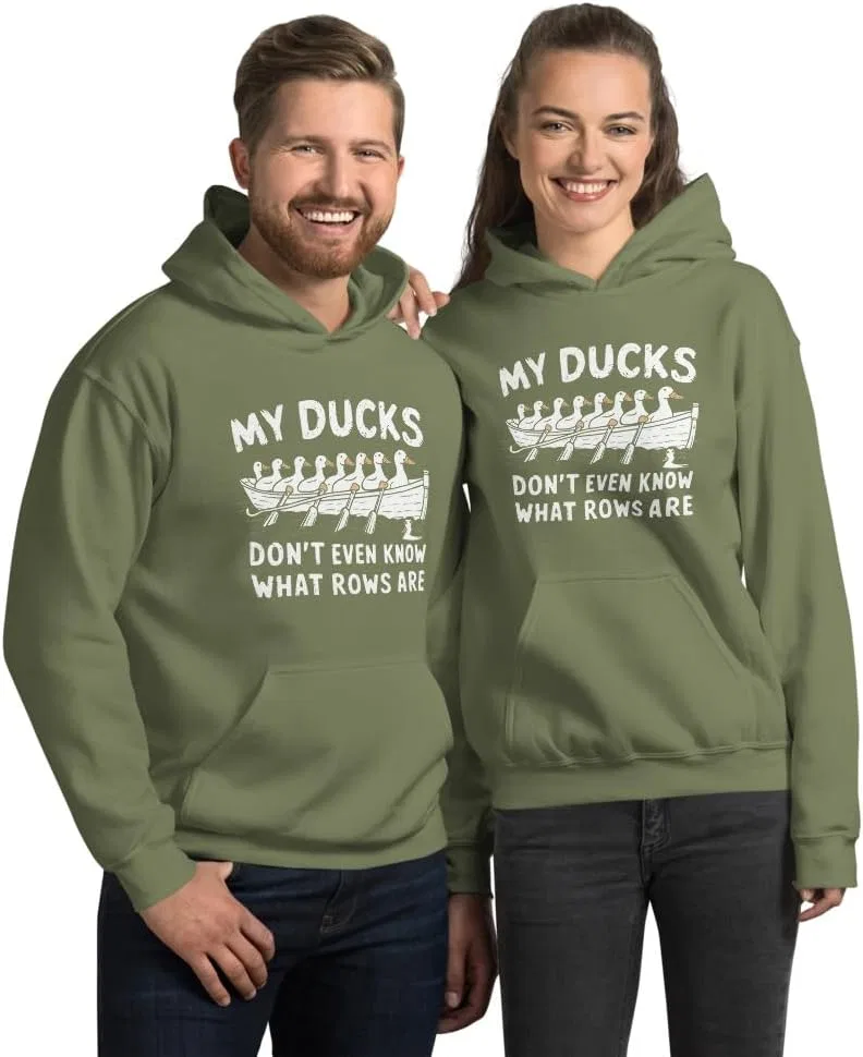 Юмористический худи My Ducks Don't Even Know What Rows Are Unisex Generic, темно-зеленый