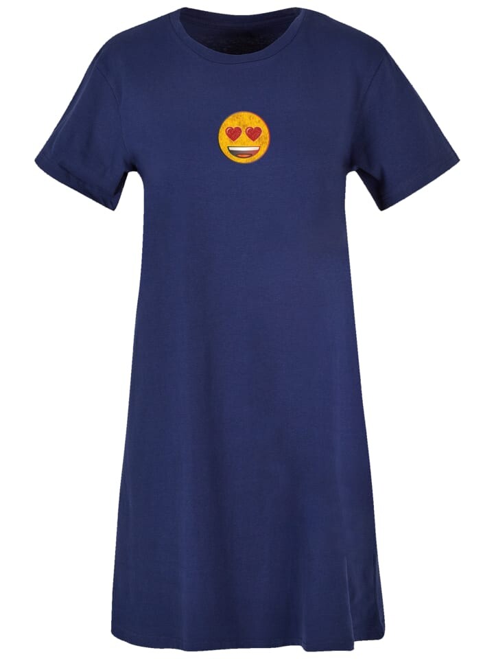 

Футболка emoji couture T-Shirt Kleid Smiling furry yellow face jewel hearted eyes, цвет light navy