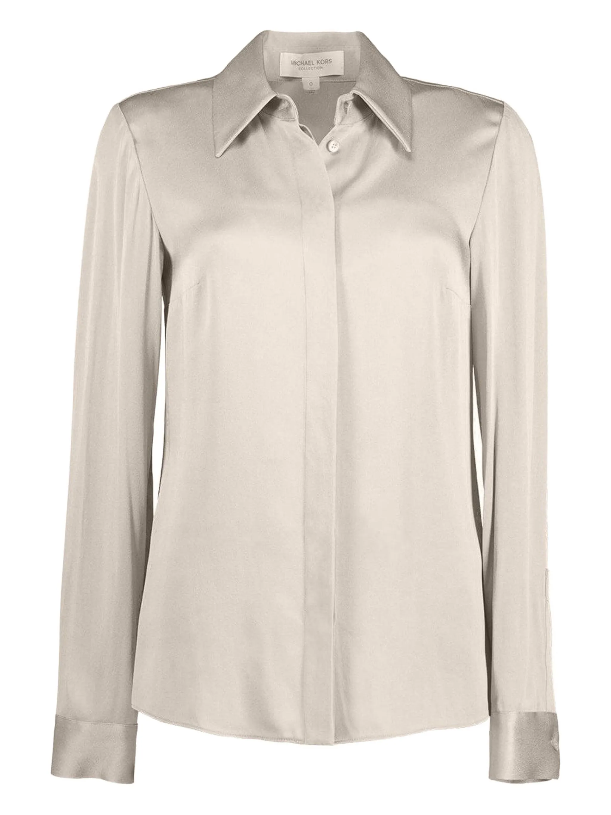 

Атласная рубашка с длинными рукавами Michael Kors Collection, бежевый