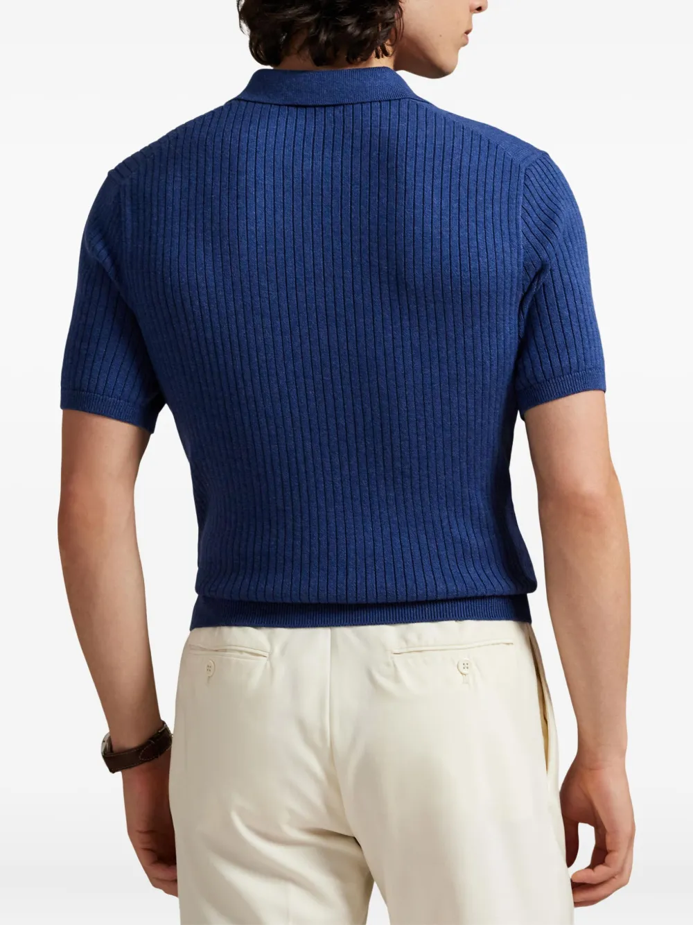Футболка в рубчик Polo Ralph Lauren, синий — фото 4
