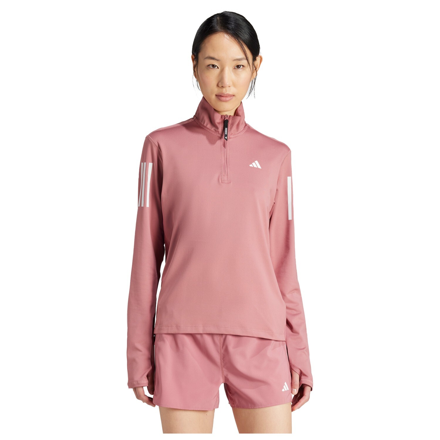 Футболка для бега Adidas Own the Run Half-Zip, черный — фото 2