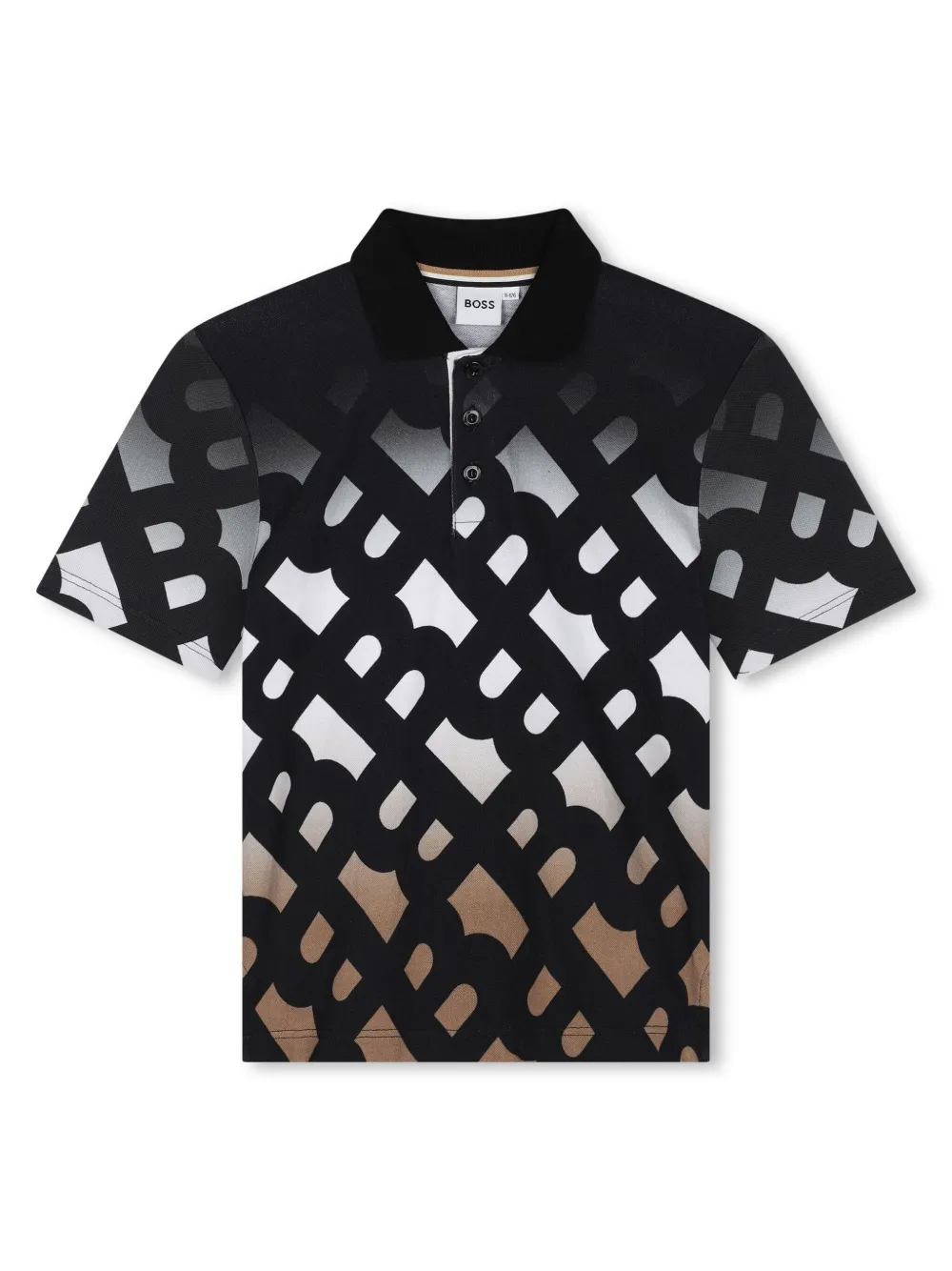 

Рубашка поло с монограммой BOSS Kidswear, черный