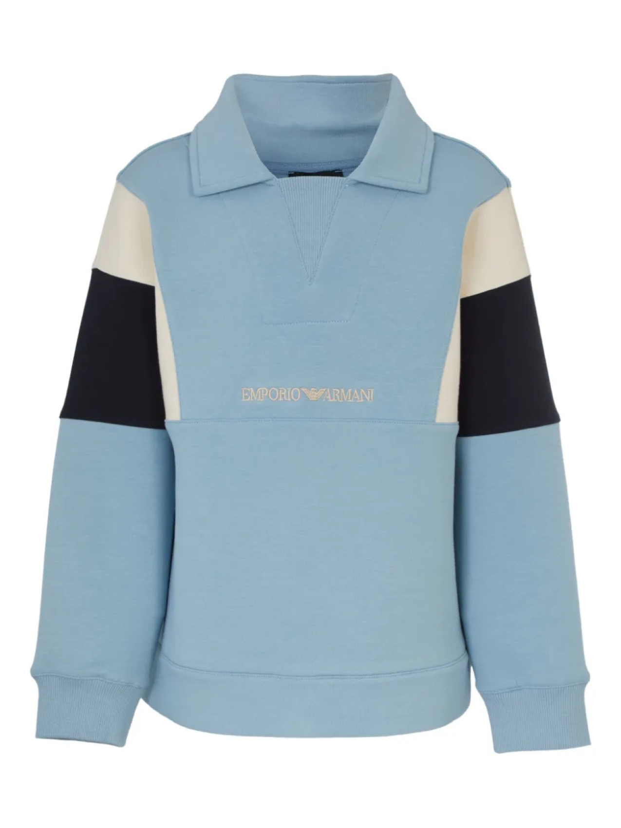 

Детская рубашка-поло с вышитым логотипом Emporio Armani Emporio Armani Kids, синий