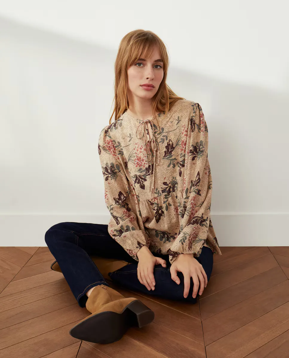 

Блузка с принтом обоев Southern Cotton, белый
