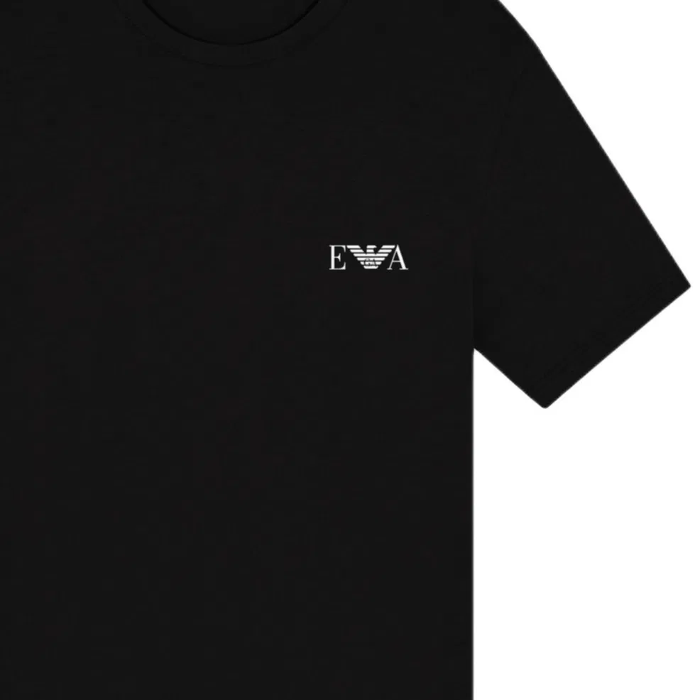 Футболка Emporio Armani с круглым вырезом белая+черная — фото 3