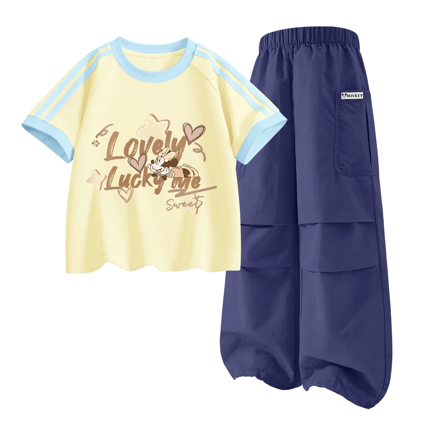 Детский спортивный комплект Casual Sportswear из 2 предметов Disney, Dicotton Star Honey Match+Dihuo Long Hook-and-Loop Sea Mist Purple