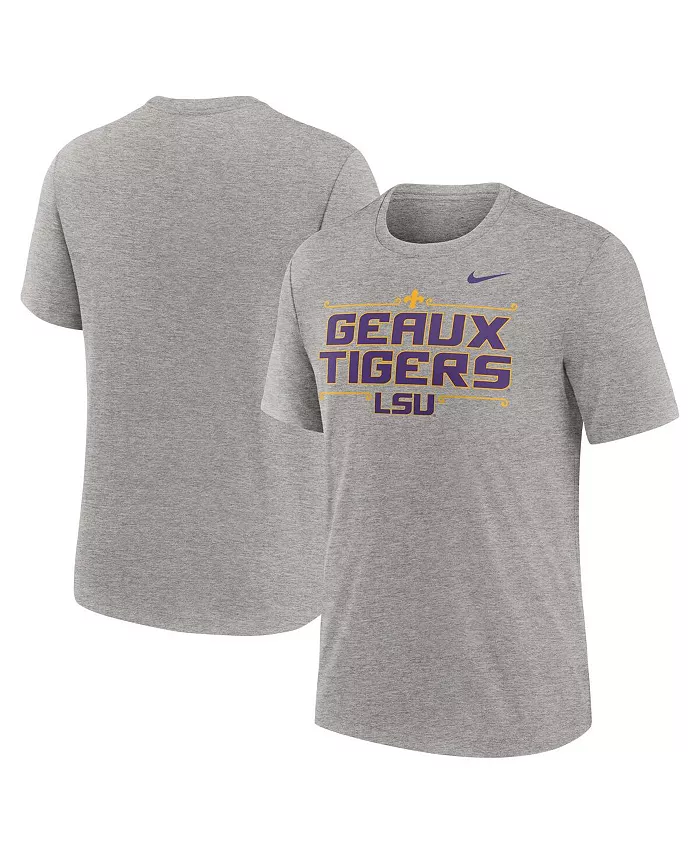 

Мужская футболка Heather Gray LSU Tigers Campus Local Tri-Blend Nike