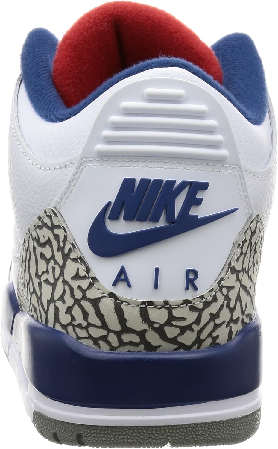 Кроссовки Retro Air Jordan 3 - White, Black, Dark Iris, Violet Haze by Nike, белый/красный/синий — фото 3