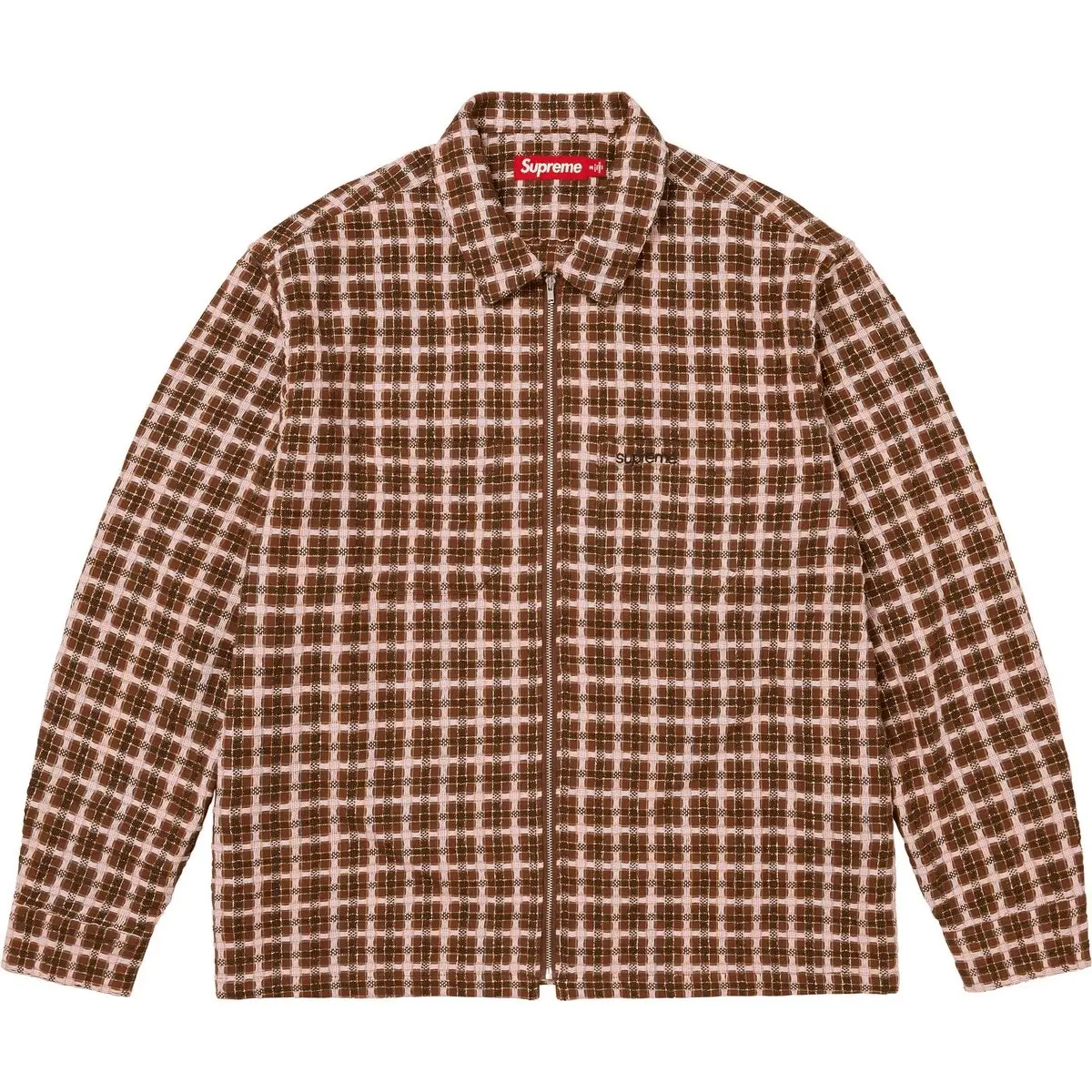 Металлическая клетчатая застегивающаяся рубашка unisex Supreme, черный — фото 3