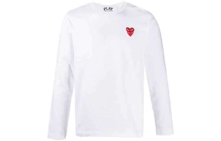 

CDG Play Футболка мужская белая с круглым вырезом умеренно прямого кроя, Белый, CDG Play Футболка мужская белая с круглым вырезом умеренно прямого кроя