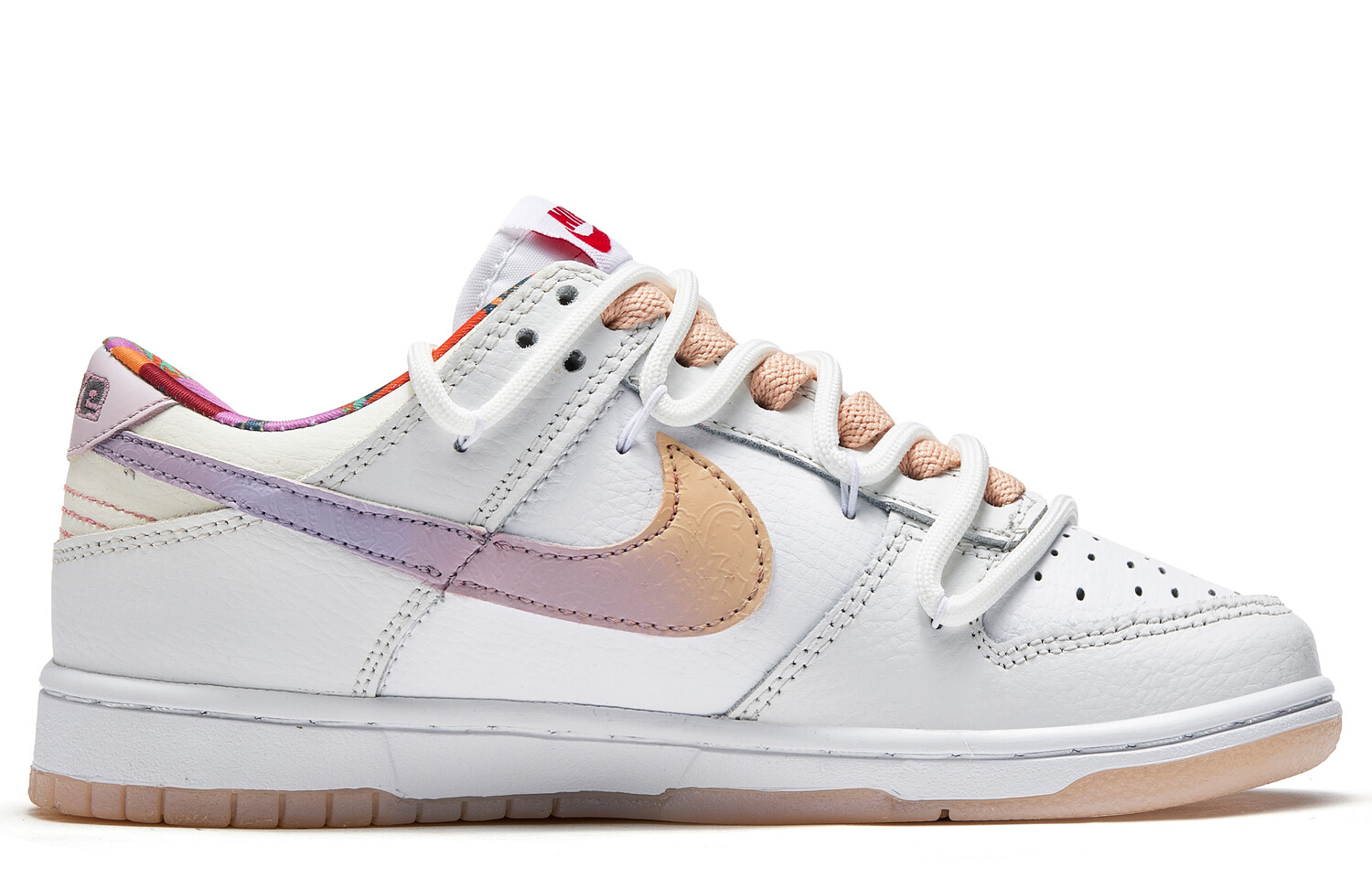 Кроссовки Nike Dunk Skateboarding Shoes Women's Low-top Pink, слоновая кость — фото 2