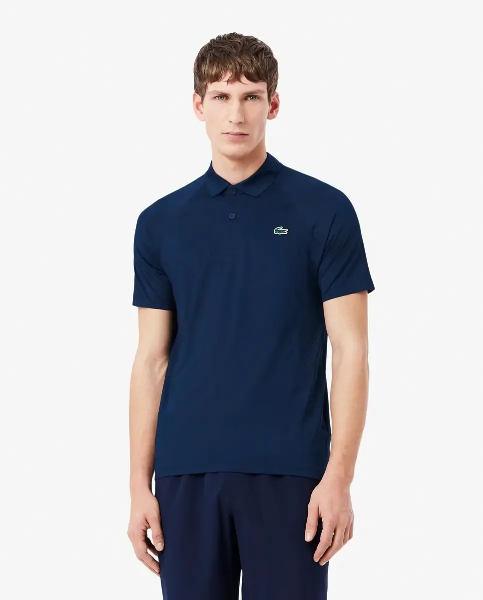 Мужское профессиональное поло с коротким рукавом Lacoste, темно-синий