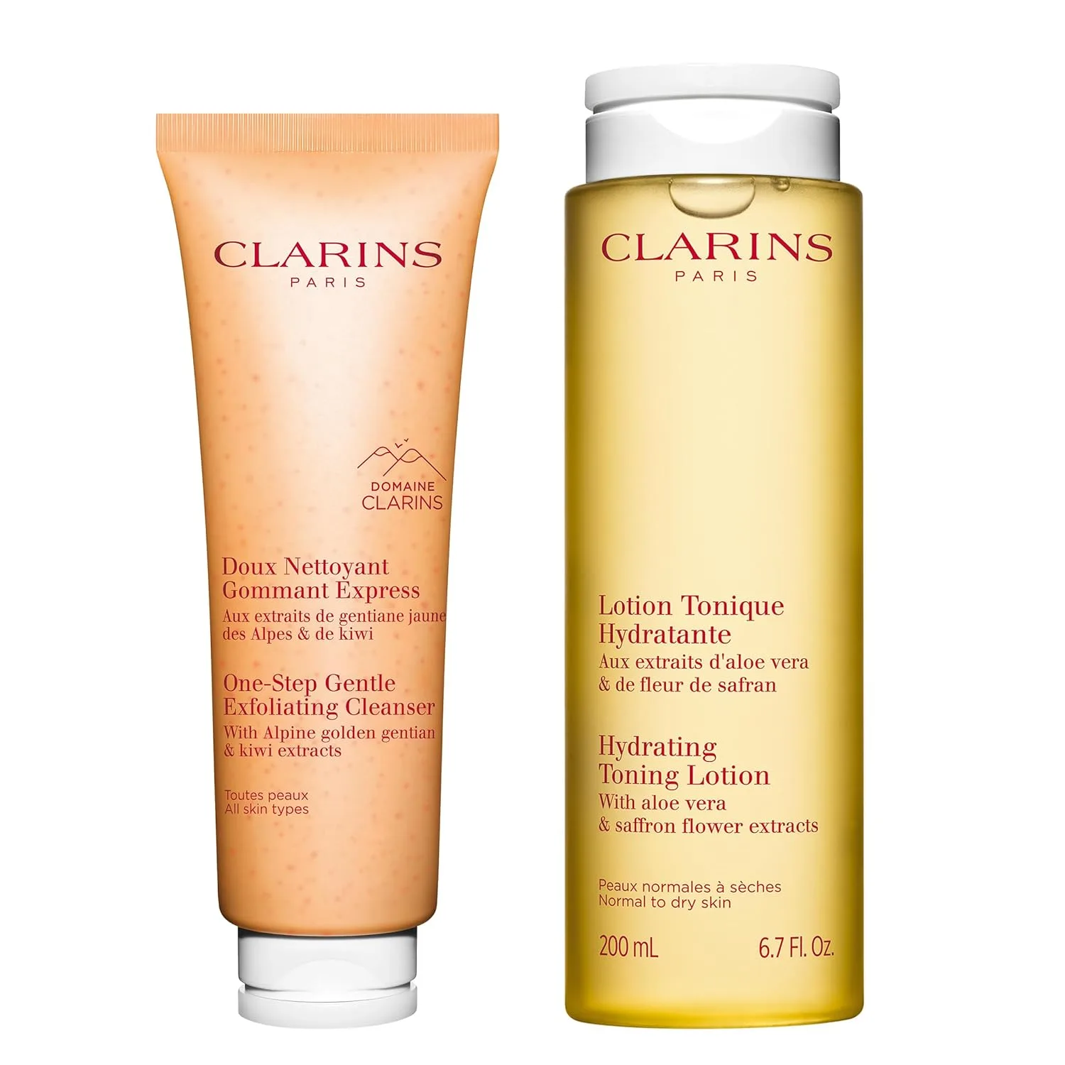 Clarins One-Step Gentle Exfoliating Cleanser - 3-в-1 очищающее средство, средство для снятия макияжа и эксфолиатор Отшелушивающий очищающий крем + увлажняющий тонизирующий лосьон