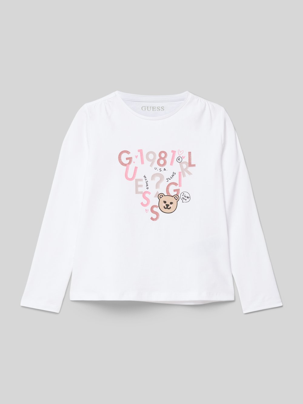 

Лонгслив с этикеткой Guess, белый