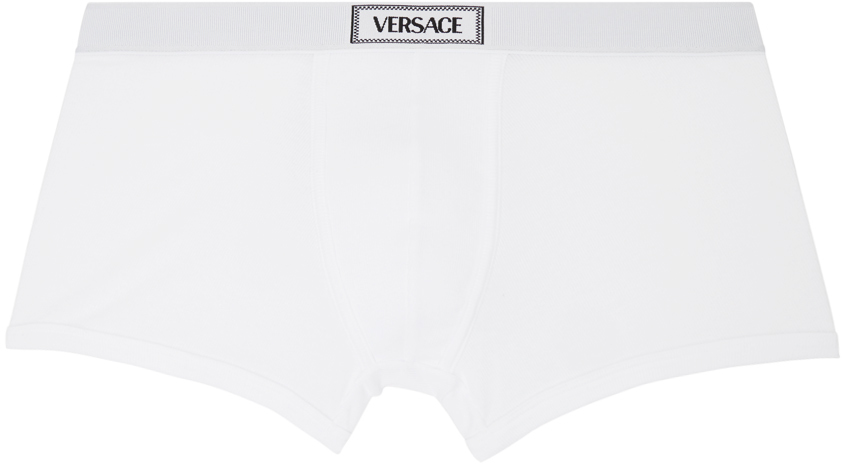 

Белые боксеры с логотипом 90-х Versace Underwear